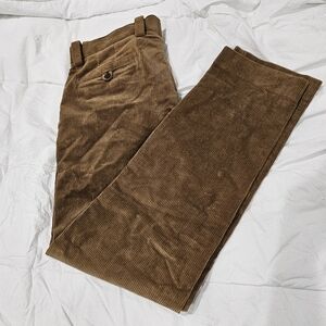 Brooks Brothers Corduroy Cotton Pants 33W 31L Brown Tan Gold